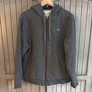 Lacoste Gray Zip-Up Hoodie